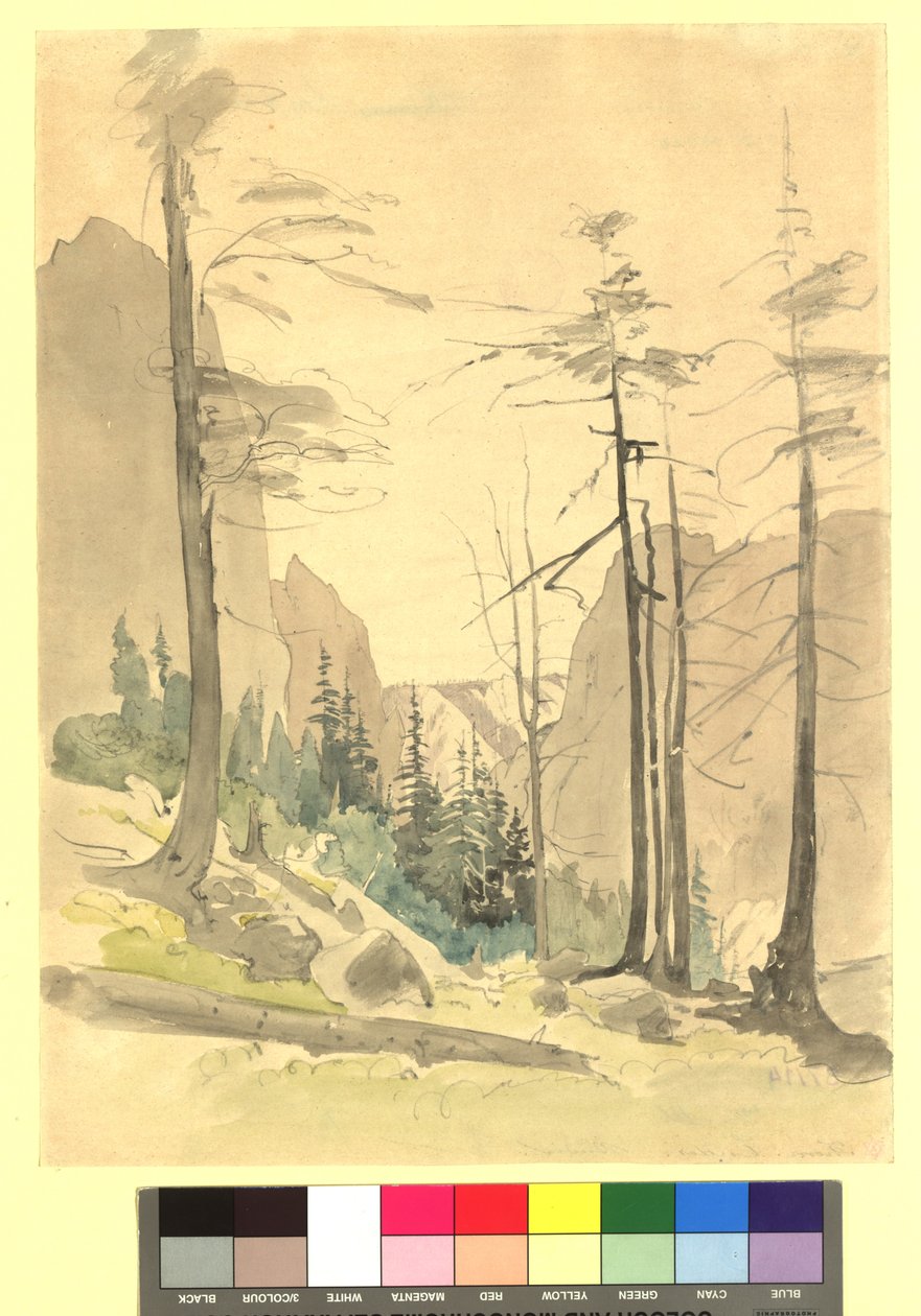 Paisagem montanhosa - estudo de Thomas Ender