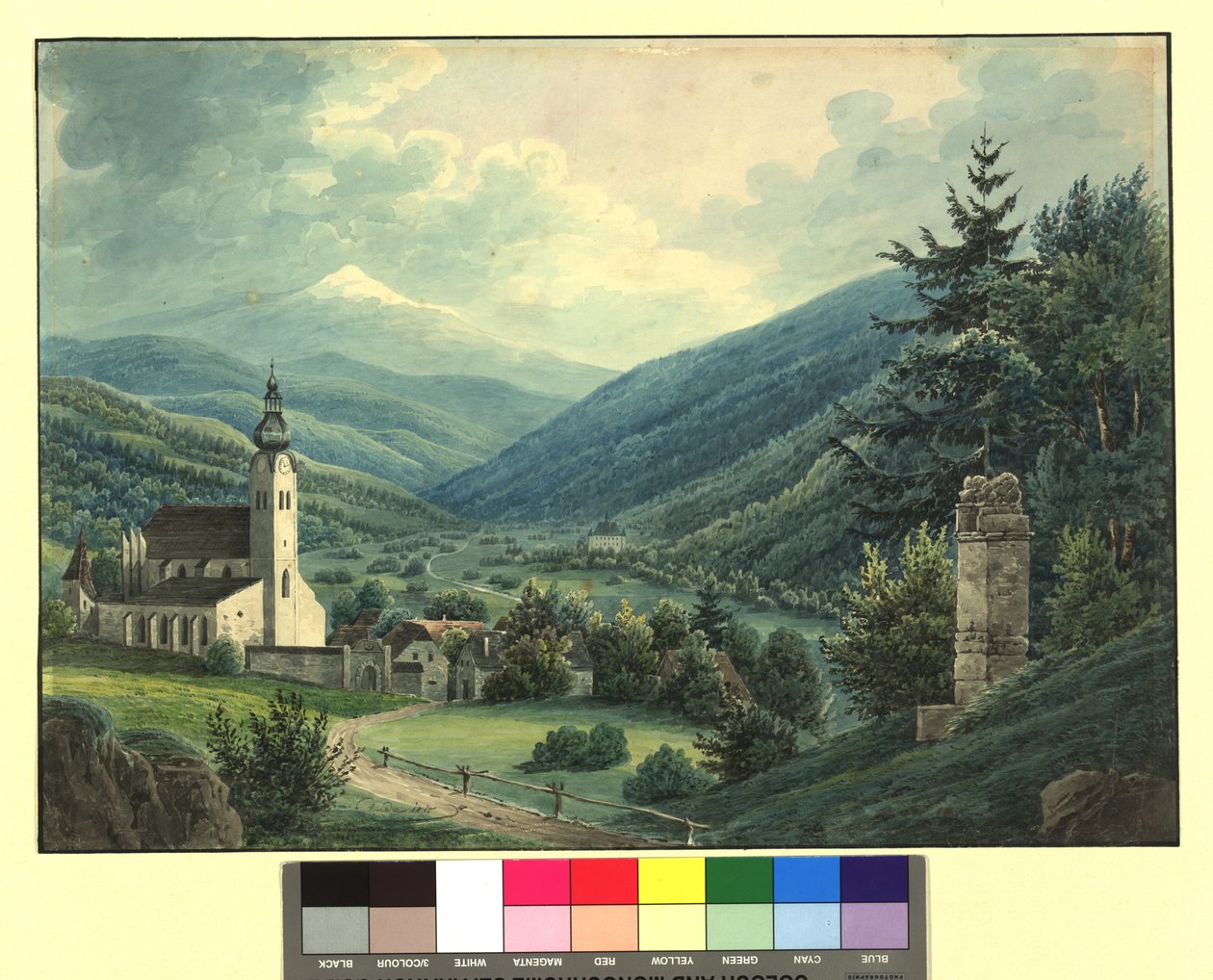 Paisagem com igreja de Thomas Ender