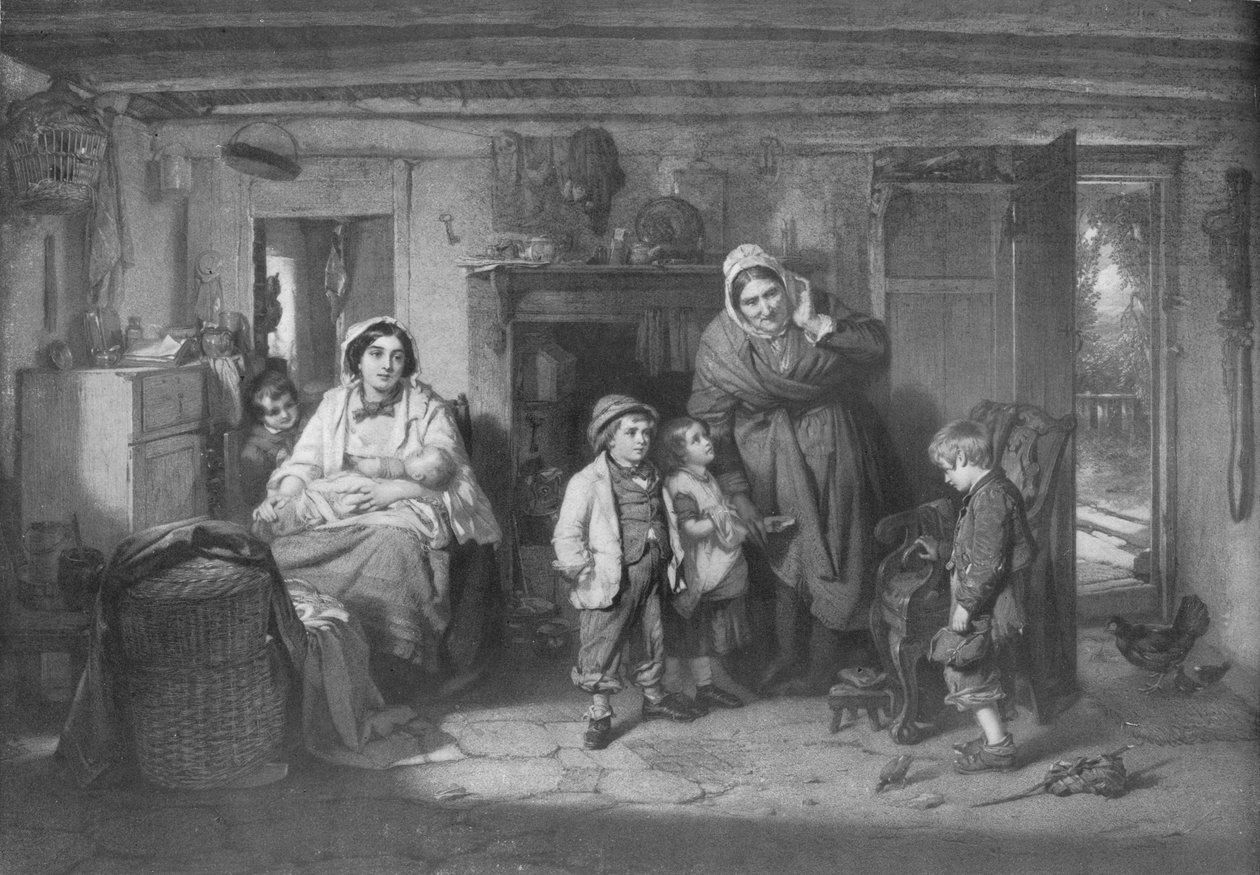 The Mitherless Bairn, c1893, 1911 de Thomas Faed