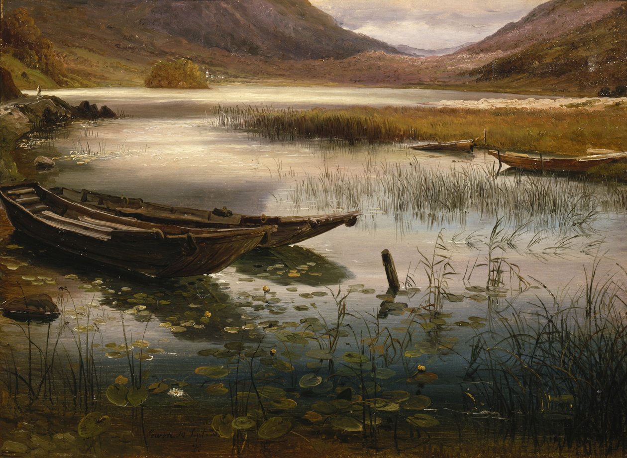 Barcos e Nenúfares de Thomas Fearnley