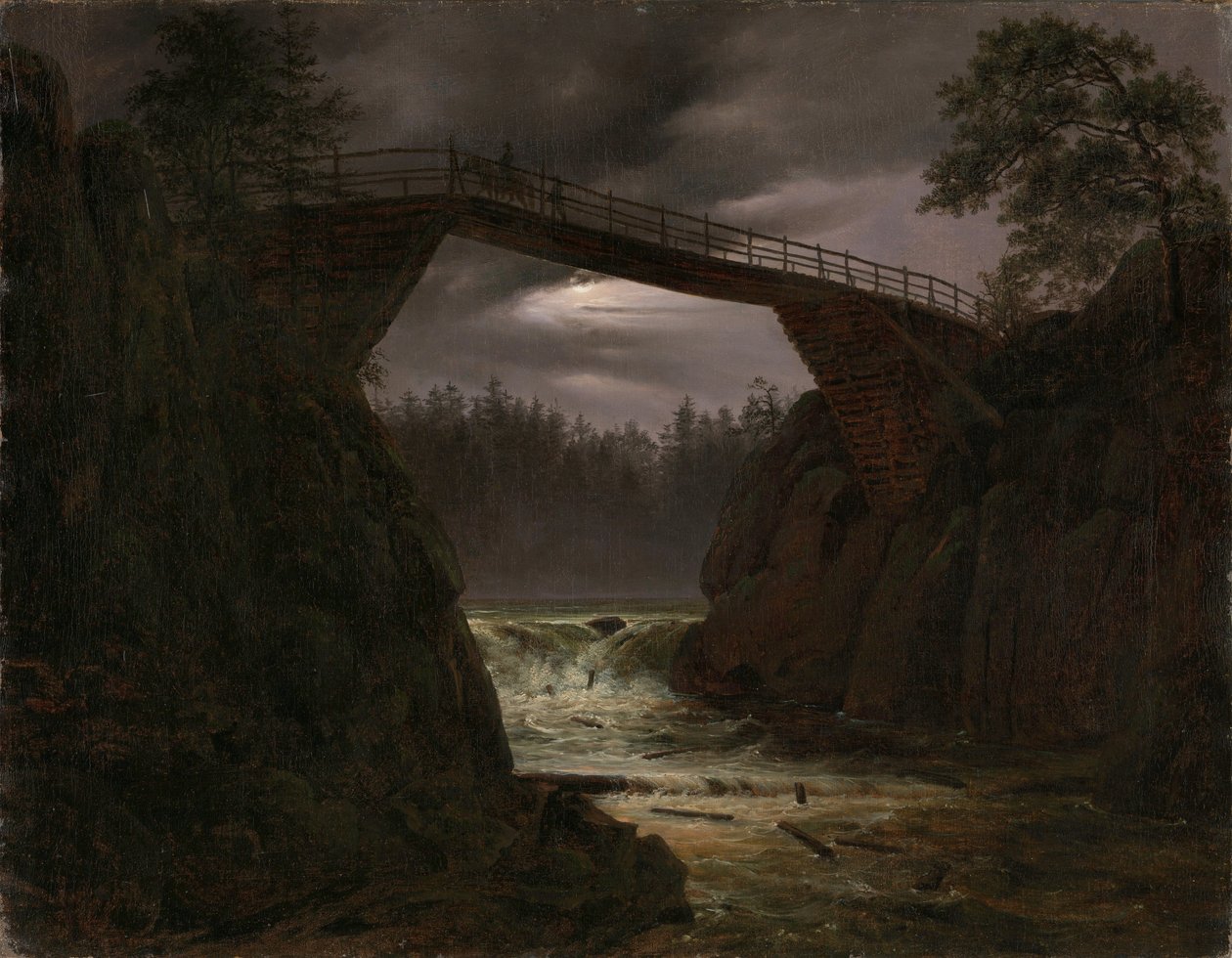 "Arendal Bridge, Noruega" Pintura de Thomas Fearnley (1802-1842) 1843 Museu Nacional de Arte, Oslo Noruega de Thomas Fearnley