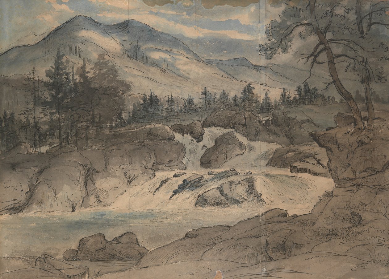 As Cataratas do Labro, 1824-42. de Thomas Fearnley