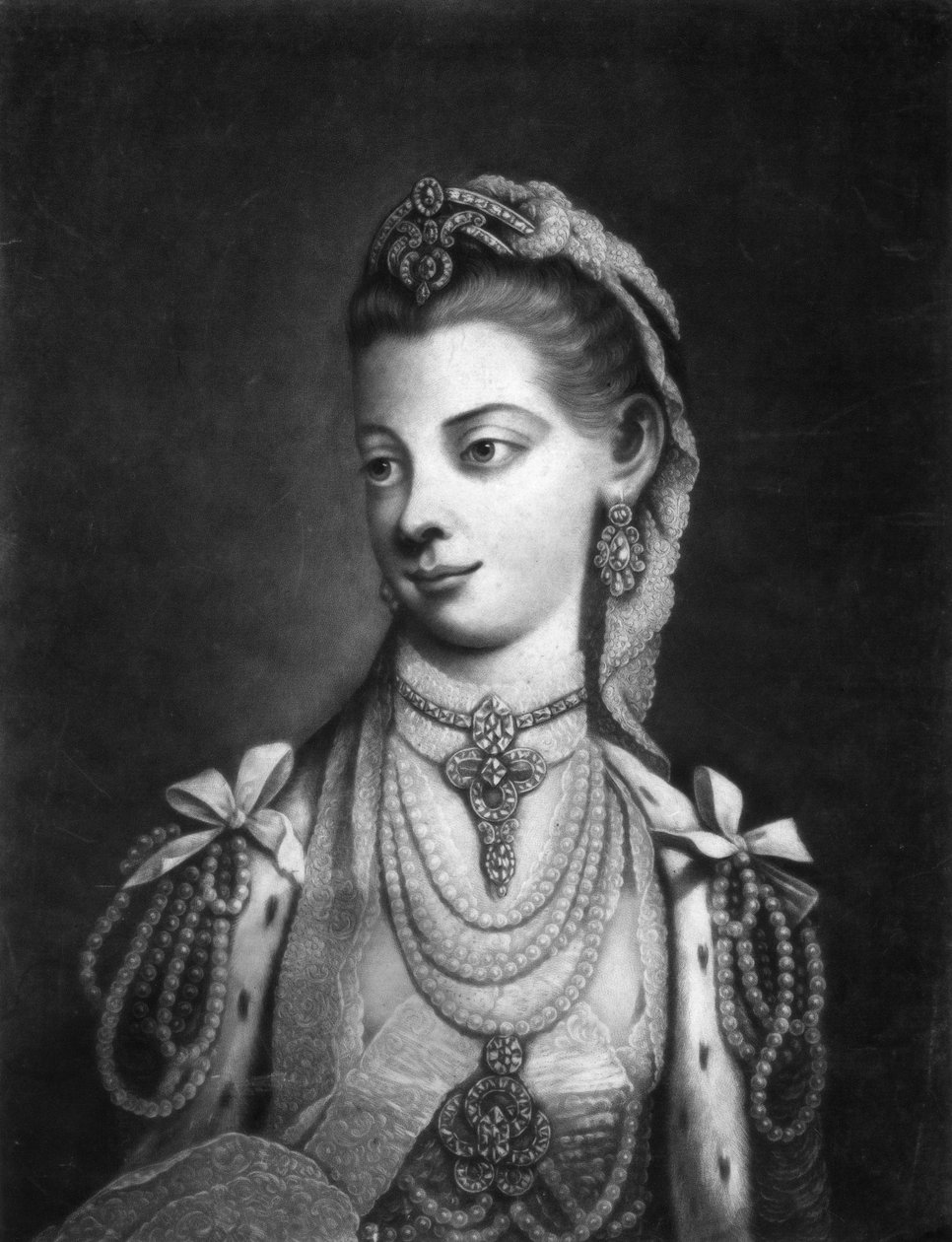 Charlotte, rainha consorte do rei George III da Grã-Bretanha de Thomas Frye