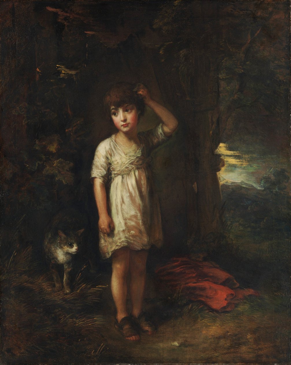 Um menino com um gato, de manhã de Thomas Gainsborough