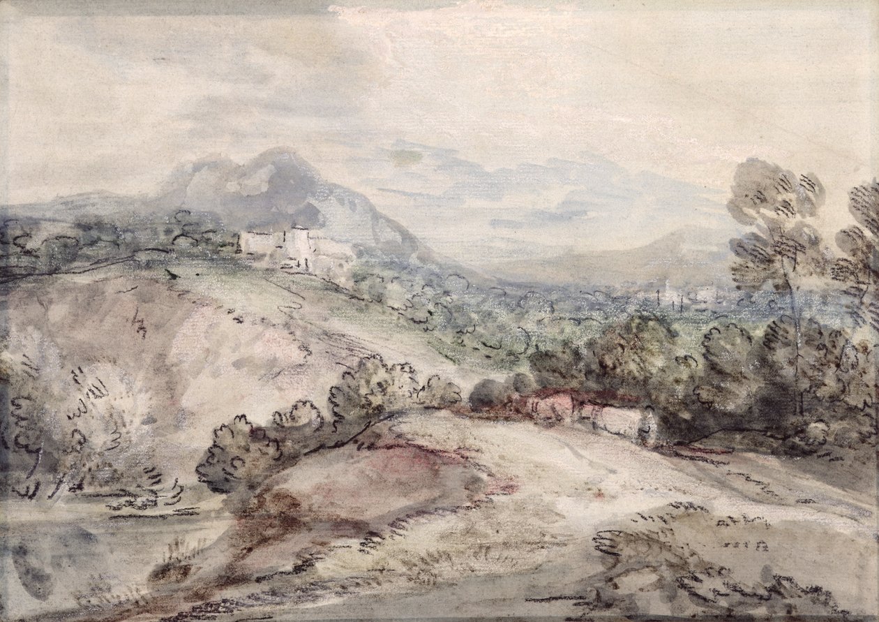 Uma paisagem montanhosa de Thomas Gainsborough