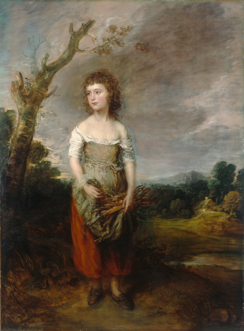Uma camponesa a apanhar paneleiros num bosque de Thomas Gainsborough