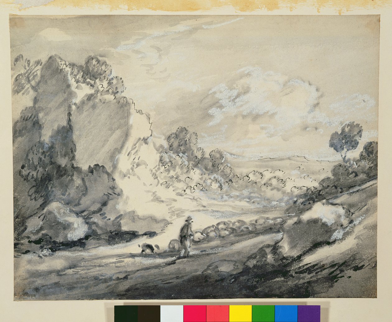 Um Pastor e o seu Rebanho de Thomas Gainsborough