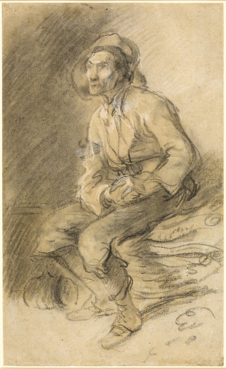Um lenhador sentado sobre um feixe de paneleiros de Thomas Gainsborough