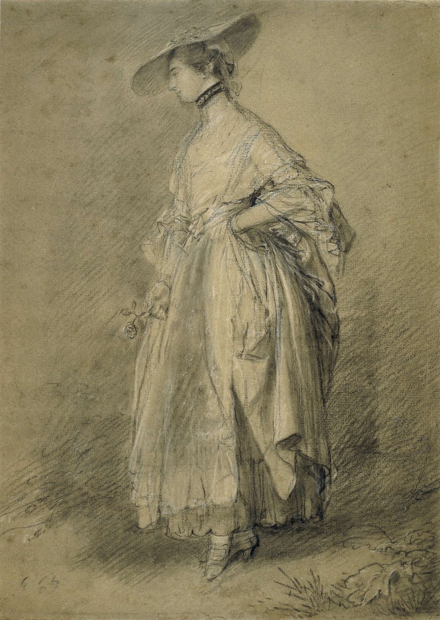 "Uma mulher com uma rosa" de Thomas Gainsborough