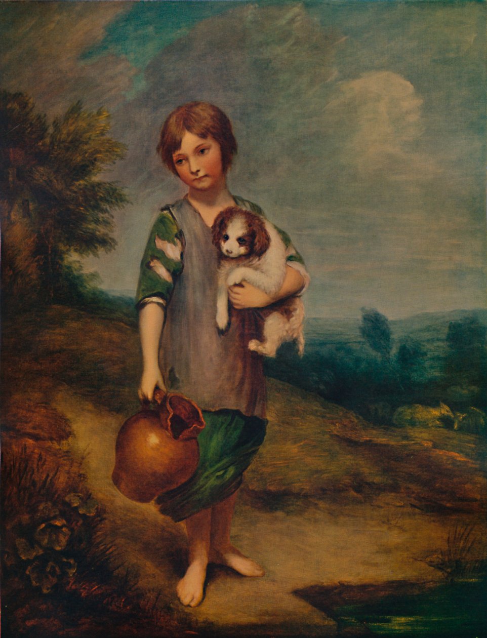 Menina do chalé com cachorro e jarro, 1785, 1935 de Thomas Gainsborough