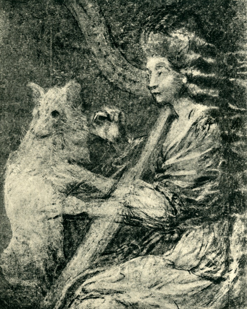 Harpista e cão, c1778, 1943. de Thomas Gainsborough