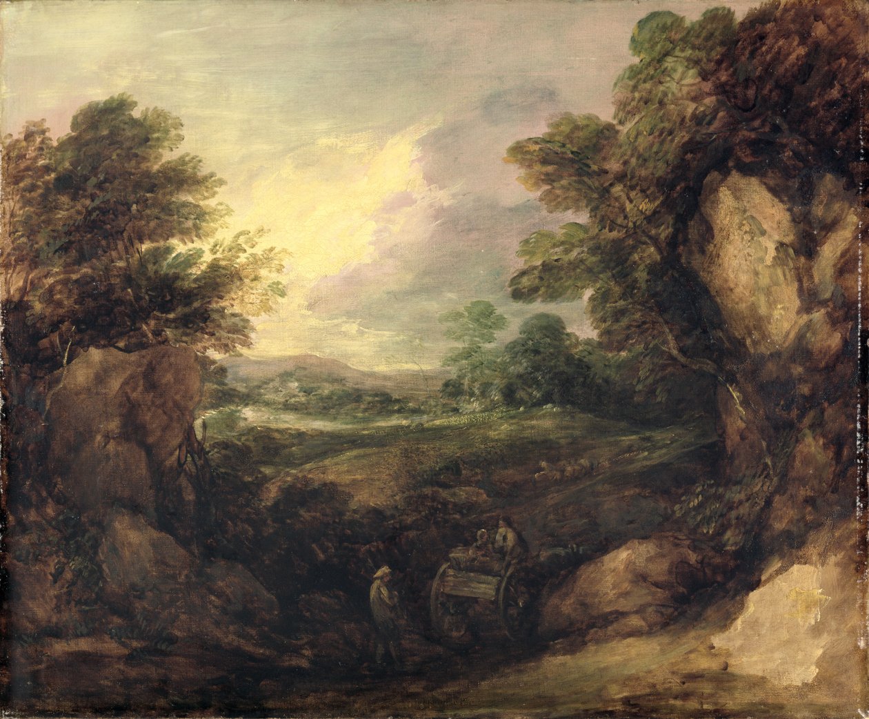 Paisagem com figuras, c.1786 (óleo sobre tela) de Thomas Gainsborough