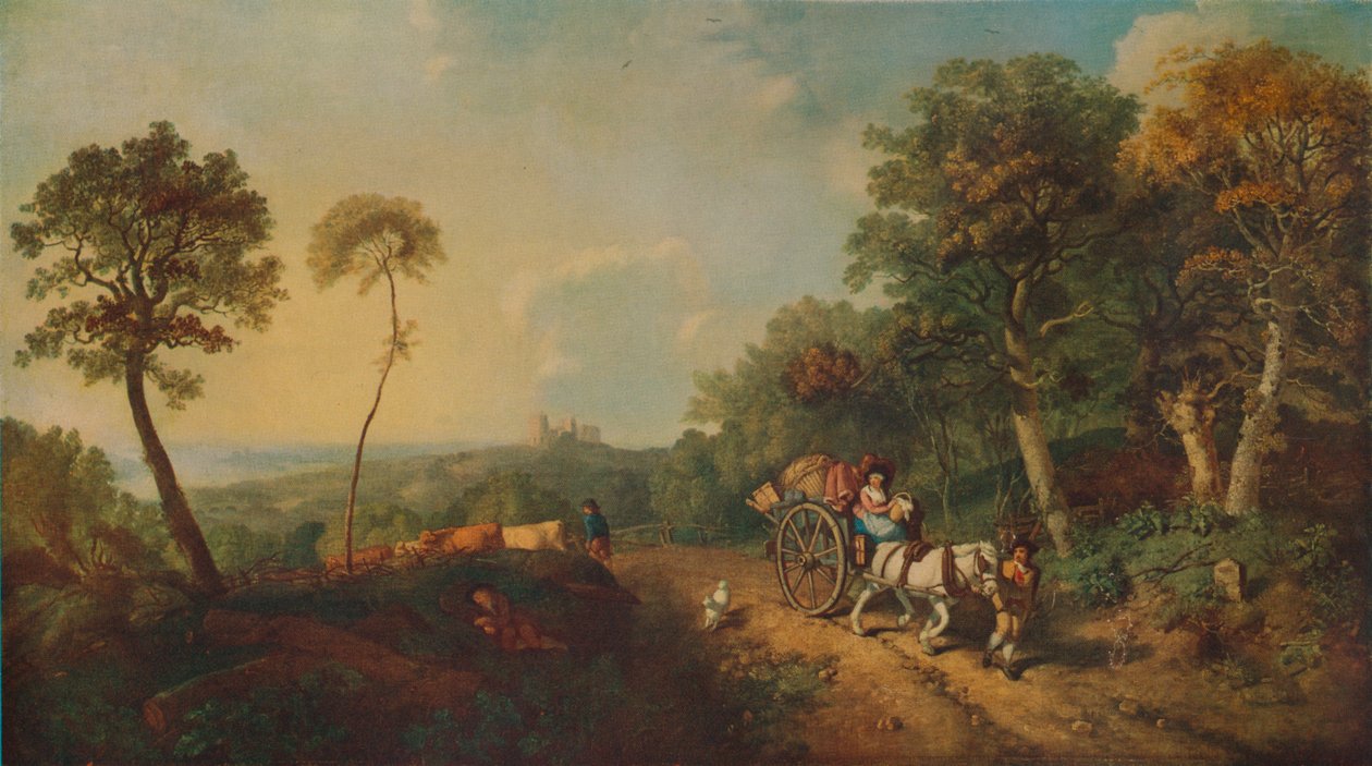 Paisagem com carrinho de compras, século XVIII, 1935 de Thomas Gainsborough