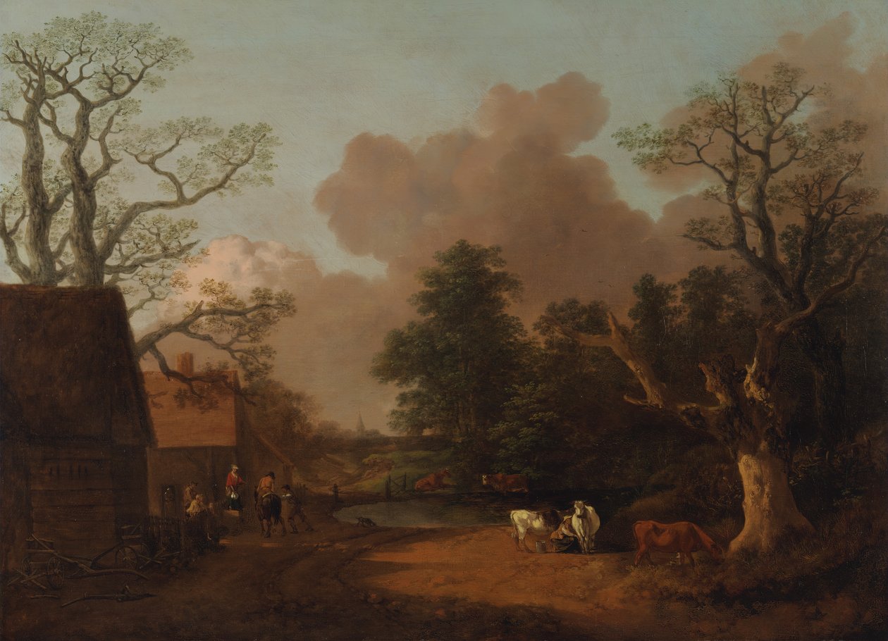 Paisagem com Leiteira, entre 1754 e 1756. de Thomas Gainsborough