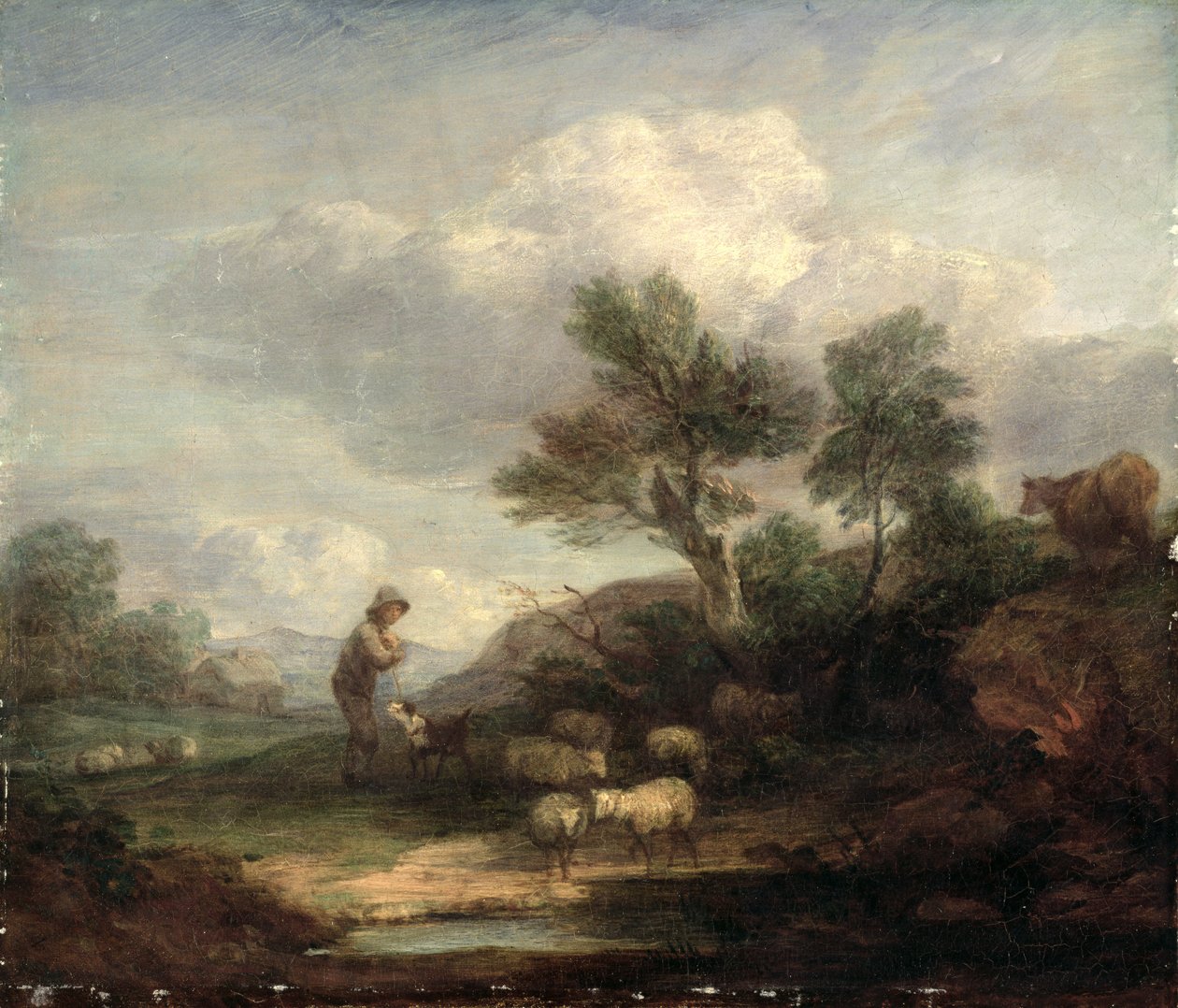 Paisagem com ovelhas (óleo sobre tela) de Thomas Gainsborough