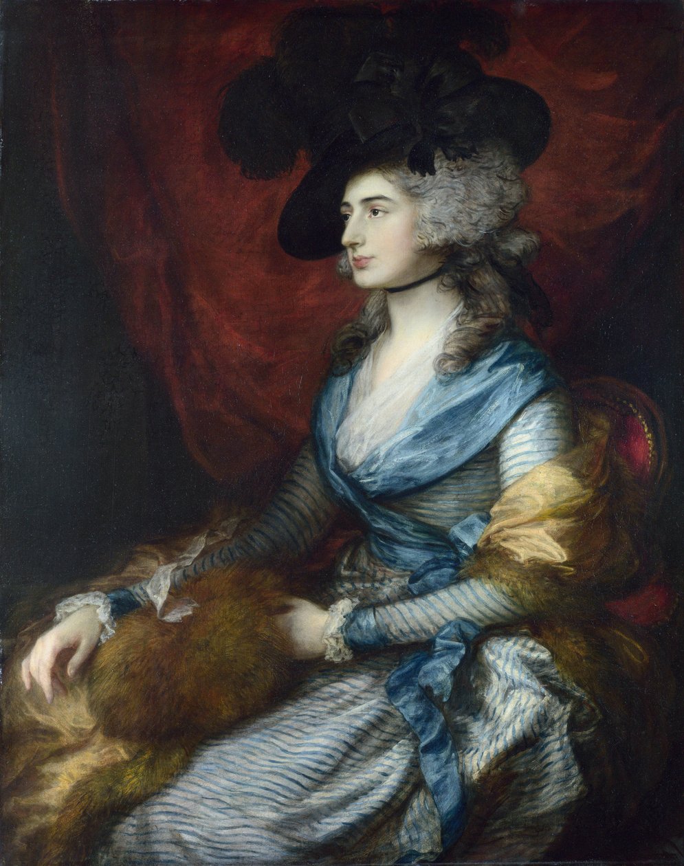 Retrato de Sarah Siddons (1755-1831) - Peinture de Thomas Gainsborough (1727-1788), Óleo sobre tela 1785 - National Gallery, Londres 126x99,5 de Thomas Gainsborough