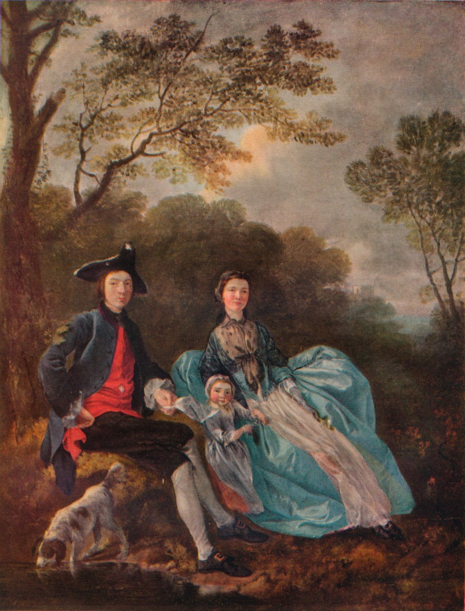 Retrato do artista com sua esposa e filha, c1748 de Thomas Gainsborough