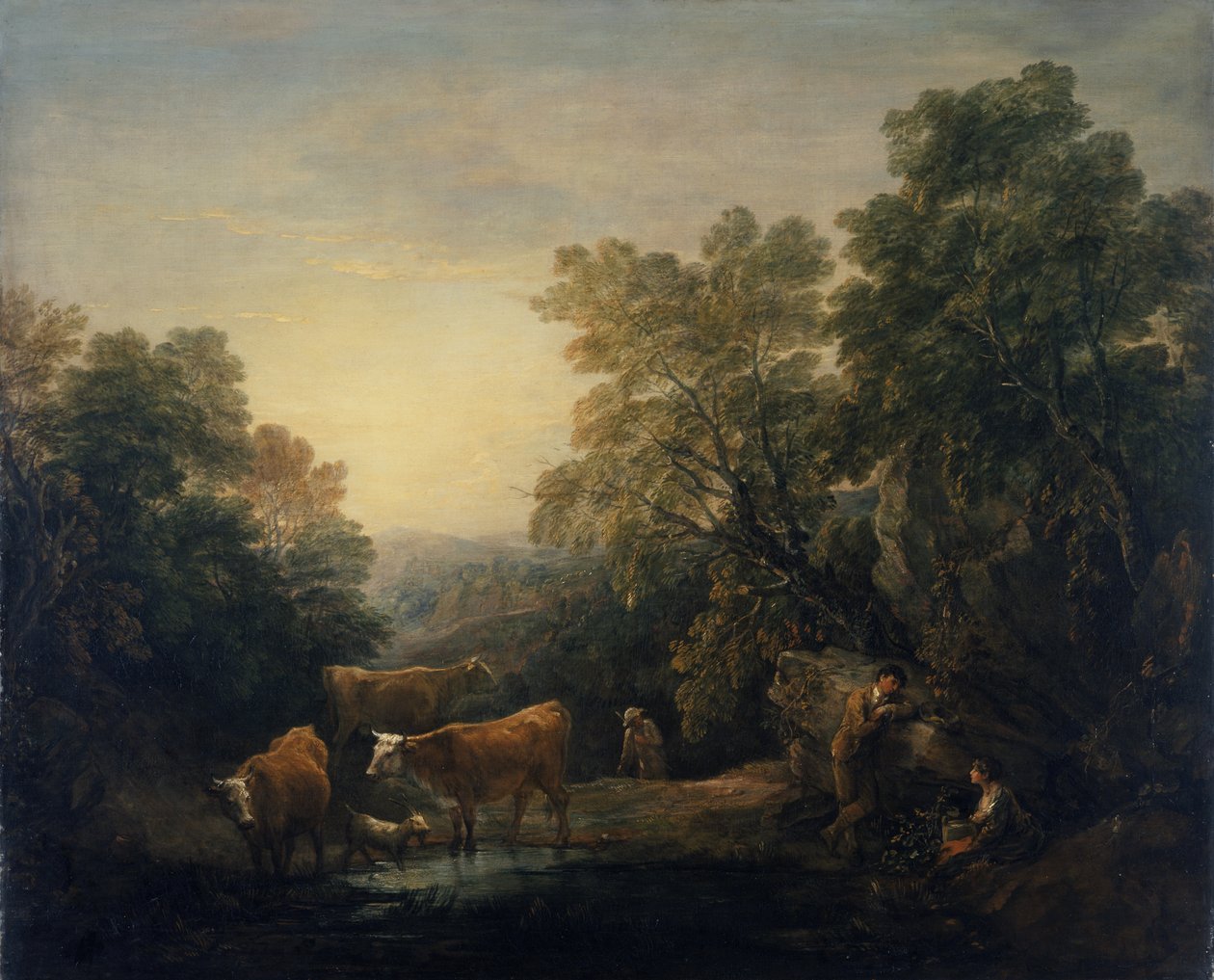 Paisagem rochosa com Hagar e Ismael (óleo sobre tela) de Thomas Gainsborough