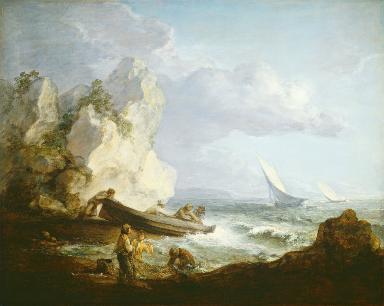 Beira-mar com Pescadores, c. 17811782. de Thomas Gainsborough