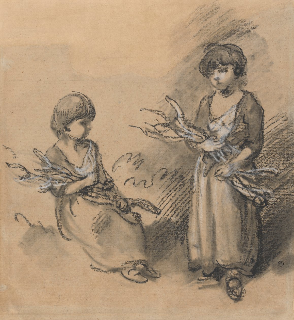 Estudos de Raparigas Transportadoras de Bichas de Thomas Gainsborough