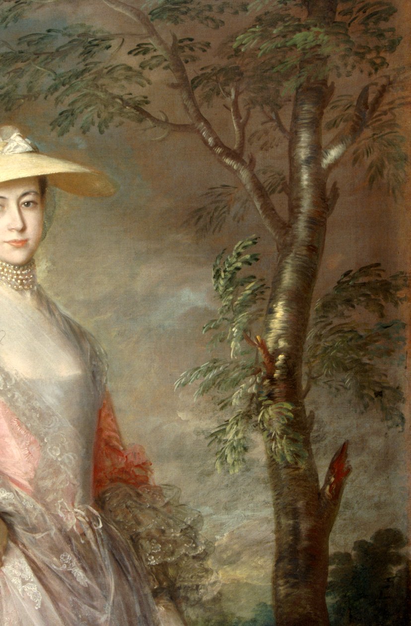 Detalhe de árvore, de uma pintura de Maria, Condessa Howe, c.1760 (óleo sobre tela) de Thomas Gainsborough