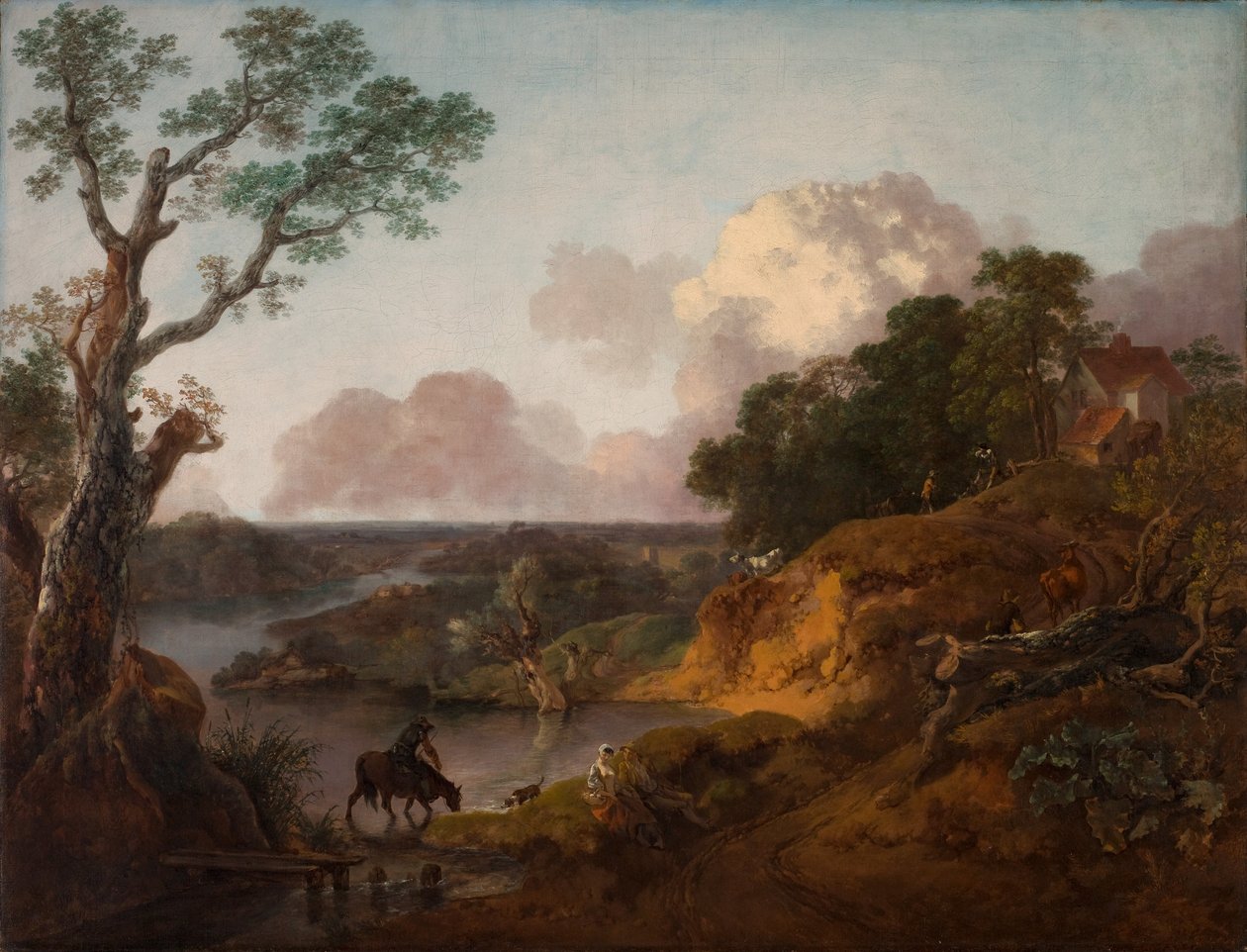 Vista em Suffolk, c.1755 (óleo sobre tela) de Thomas Gainsborough