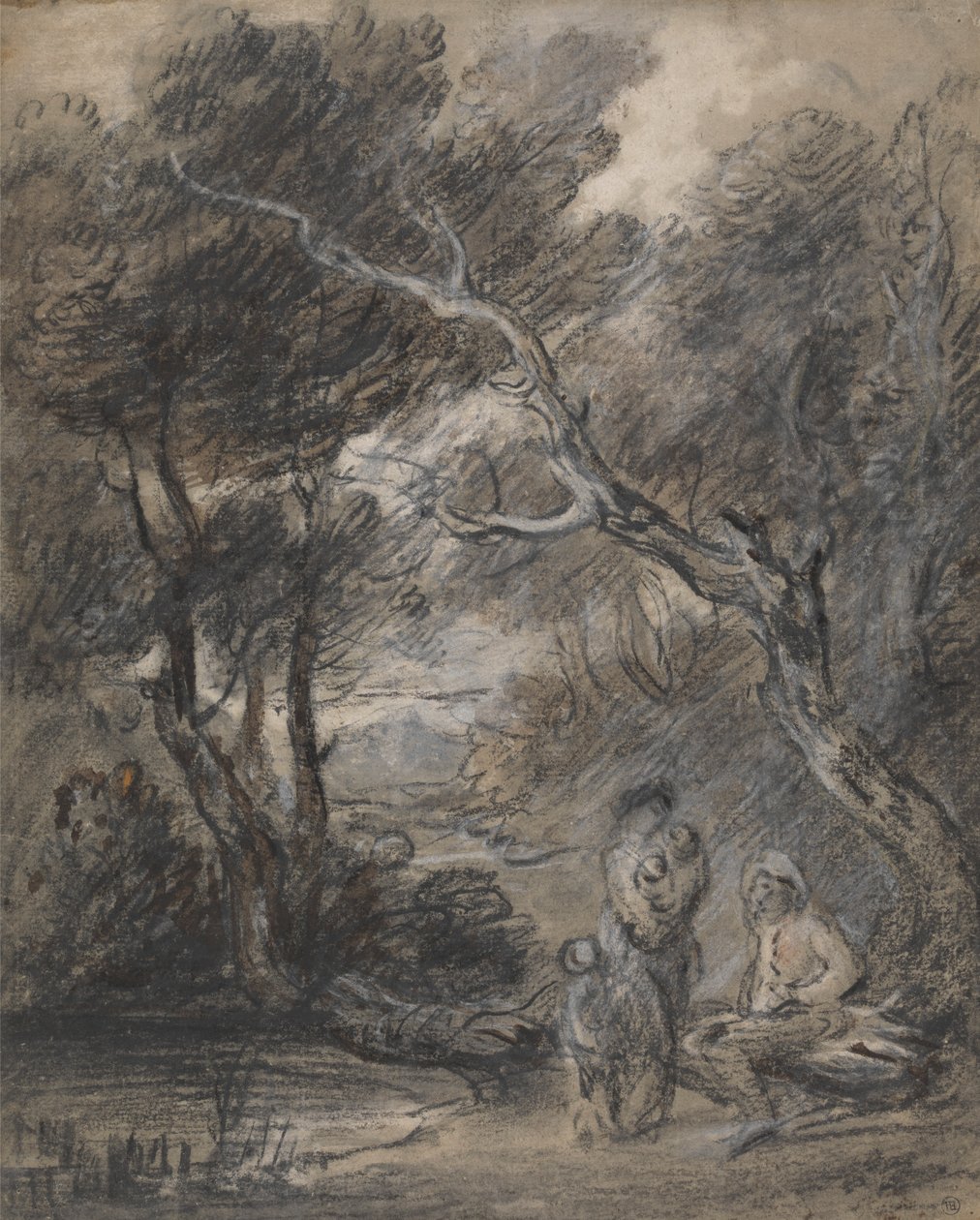Paisagem arborizada com figuras de Thomas Gainsborough