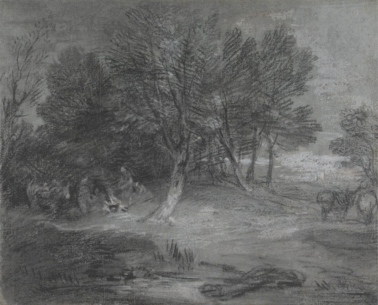 Paisagem arborizada com Acampamento Cigano de Thomas Gainsborough