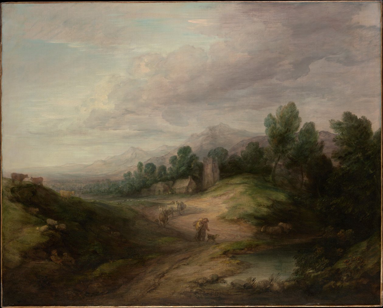 Paisagem de terras altas arborizada de Thomas Gainsborough