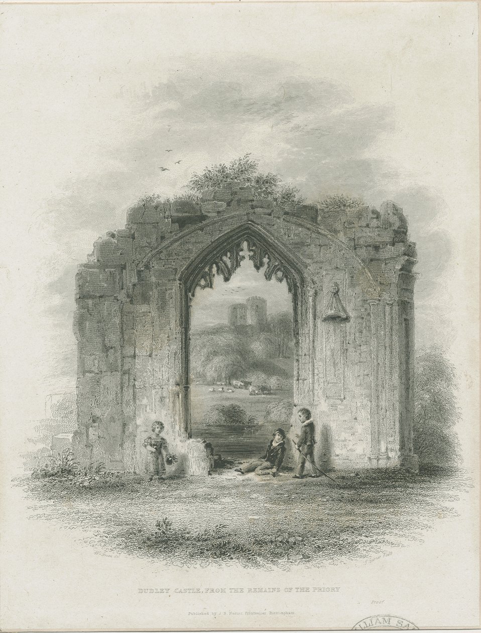 Castelo Dudley - The Keep: engraving (vinheta), nd [ 19 cent] (impressão) de Thomas Garner