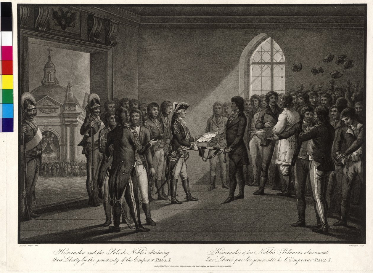 Tadeusz Kosciuszko e os aristocratas polacos pedem ao czar Paulo I que lhes devolva a liberdade de Thomas Gaugain
