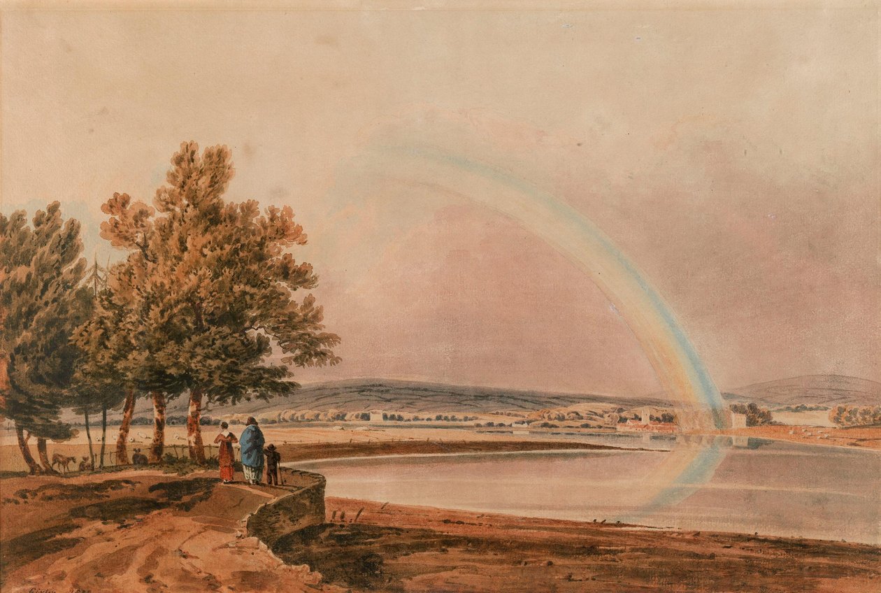 Um arco-íris sobre o rio Exe, em Devon de Thomas Girtin