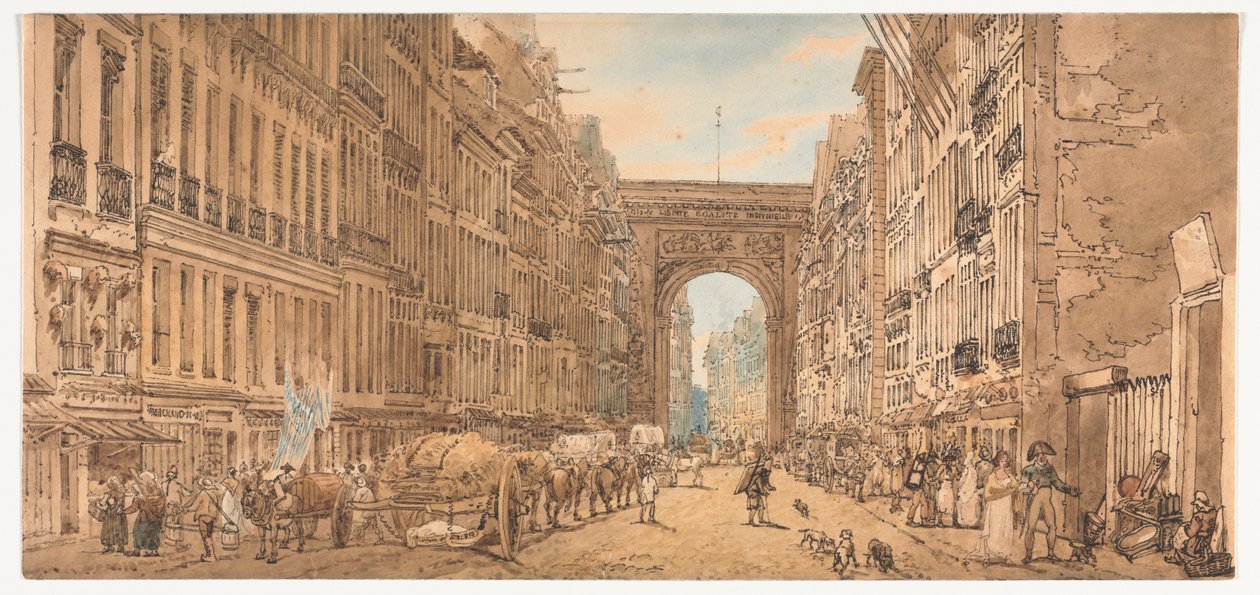 Uma seleção de vinte das vistas mais pitorescas de Paris: vista do portão de St. Denis tirada dos subúrbios de Thomas Girtin