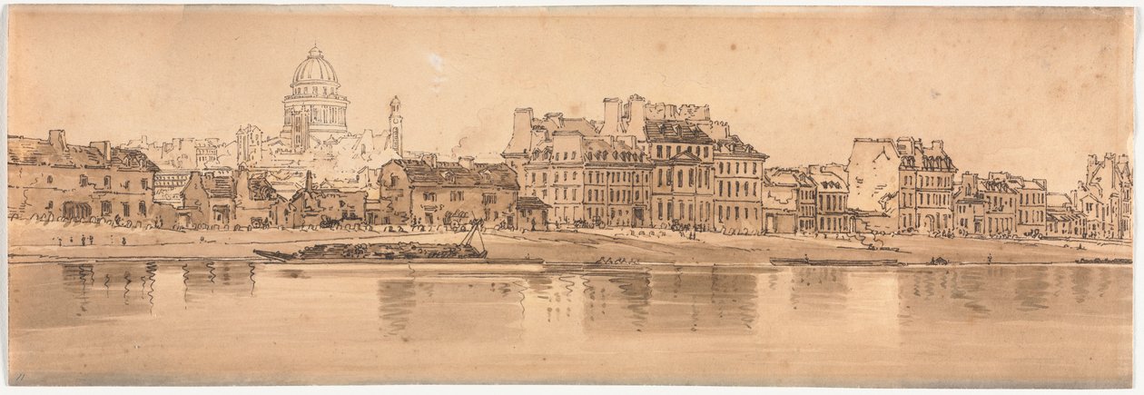 Uma seleção de vinte das vistas mais pitorescas de Paris: vista do Panteão tirada do Arsenal de Thomas Girtin