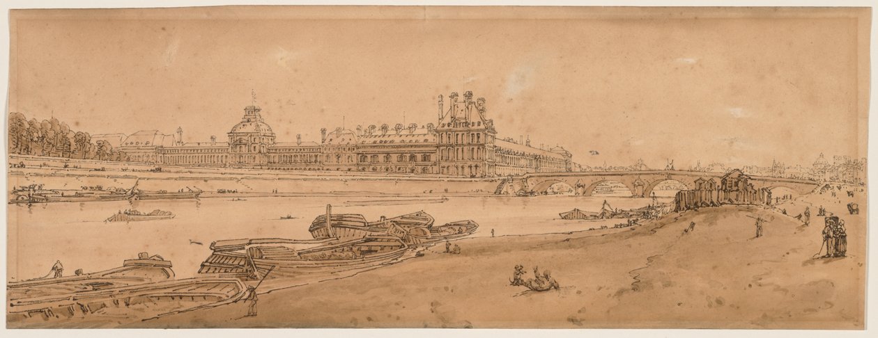 Uma seleção de vinte das vistas mais pitorescas de Paris: Vista das Tulherias e da Ponte tirada do Quay d