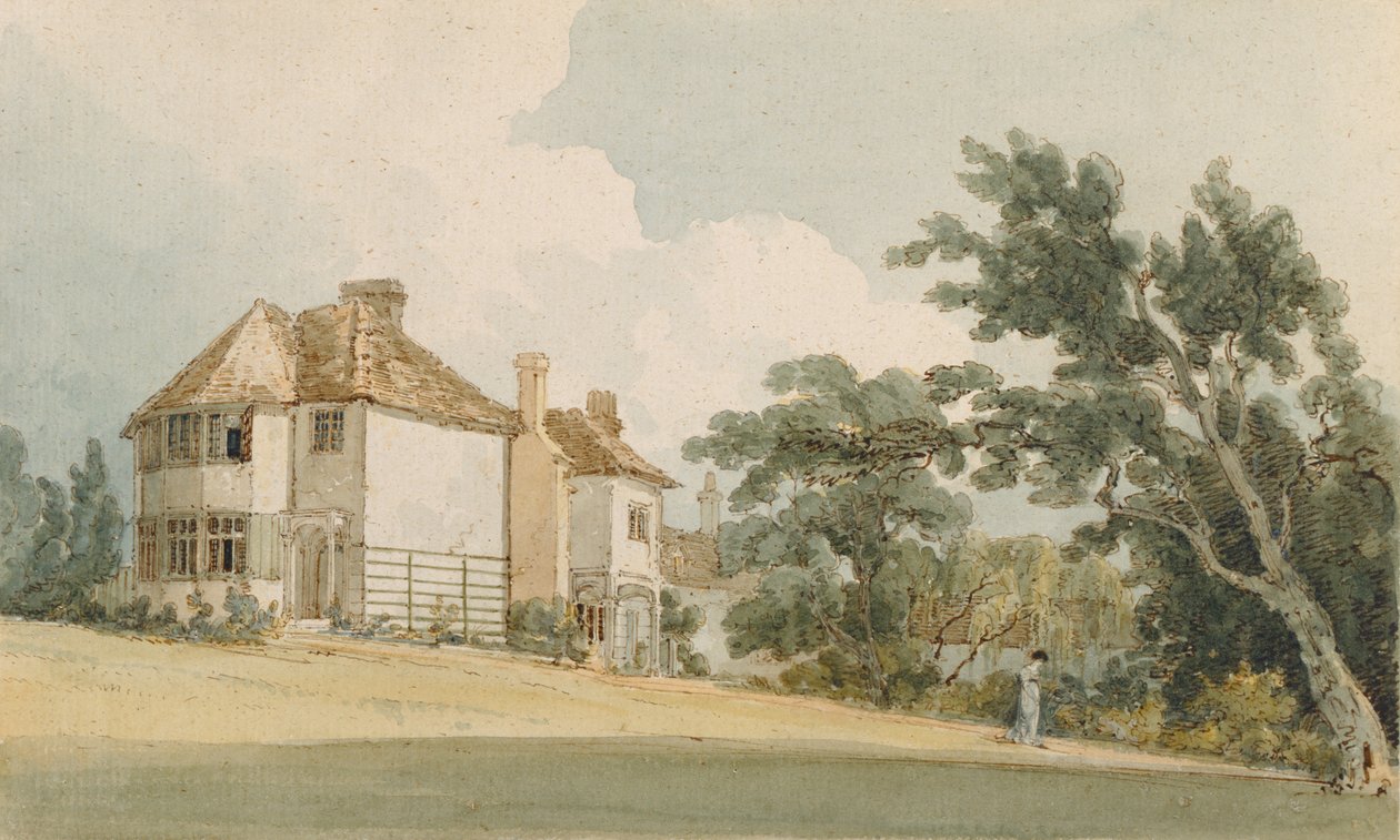 Casa de campo, c.1797 (wc com caneta e tinta sobre grafite no papel) de Thomas Girtin