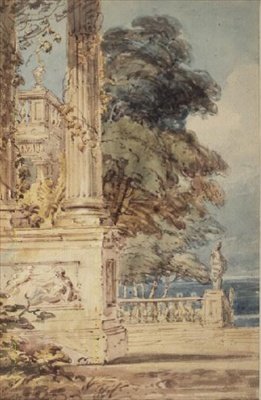 Terraço de Jardim (aguarela) de Thomas Girtin
