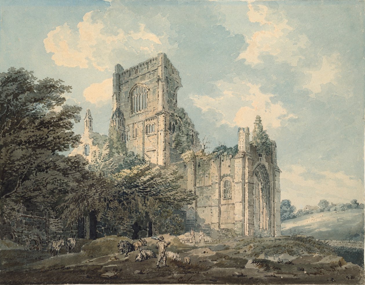 Abadia de Kirkstall, Yorkshire, c1790-1802 de Thomas Girtin