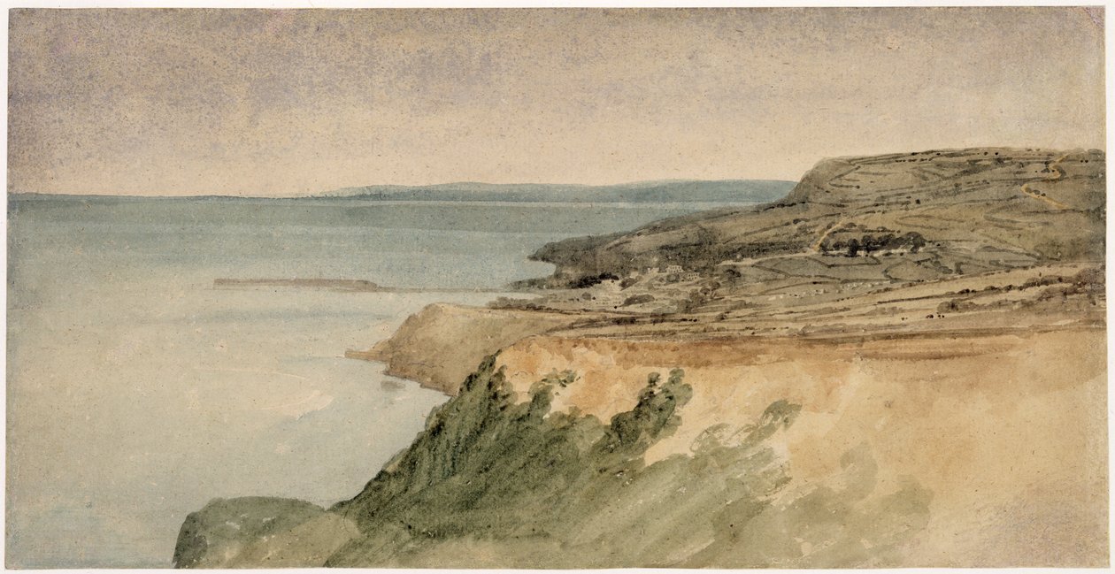 Lyme Regis, Dorset, c.1797 (wc sobre lápis em papel texturizado) de Thomas Girtin