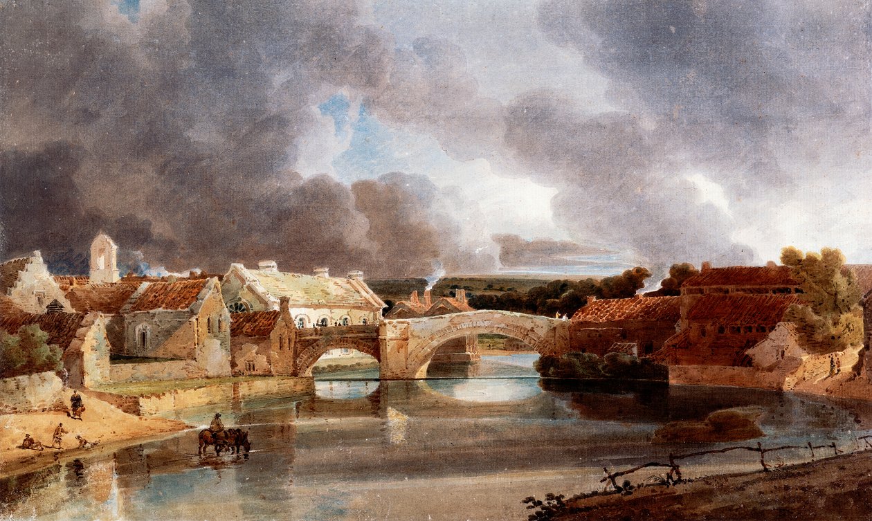 Ponte Morpeth, cerca de 1802 (Tinta e aguarela) de Thomas Girtin