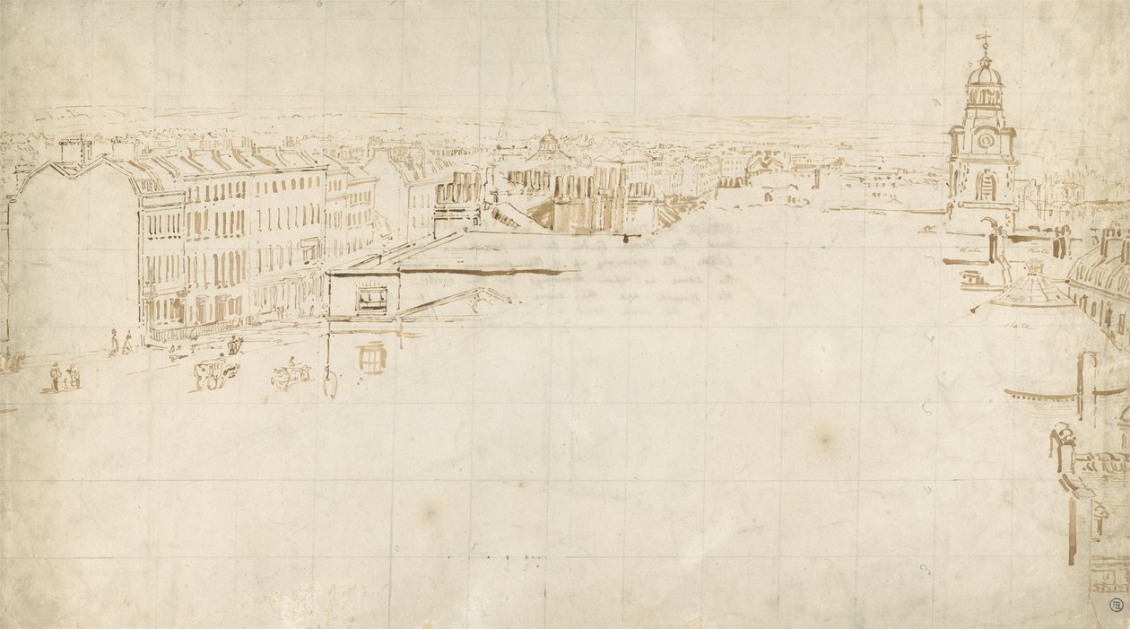 Sketch for the Eidometropolis, c.1801 (tinta sobre papel) de Thomas Girtin