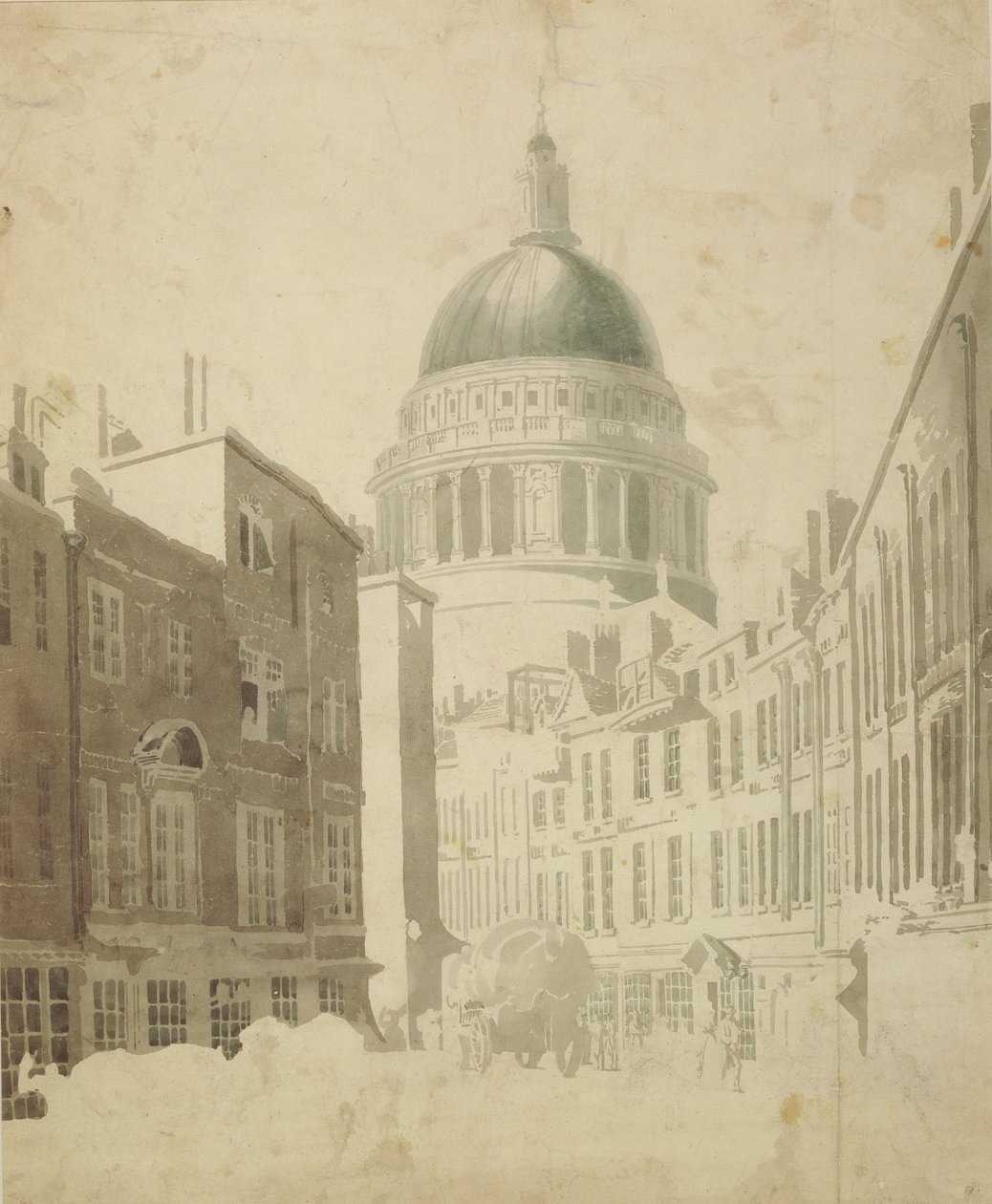 Catedral de São Paulo, de St. Martin&39;s-le-Grand, Londres, c.1795 (lavagem cinza, aquarela e lápis sobre papel) de Thomas Girtin