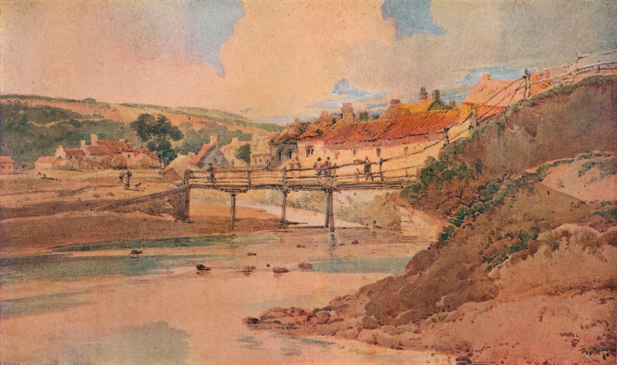 A ponte de madeira velha, c1800 de Thomas Girtin