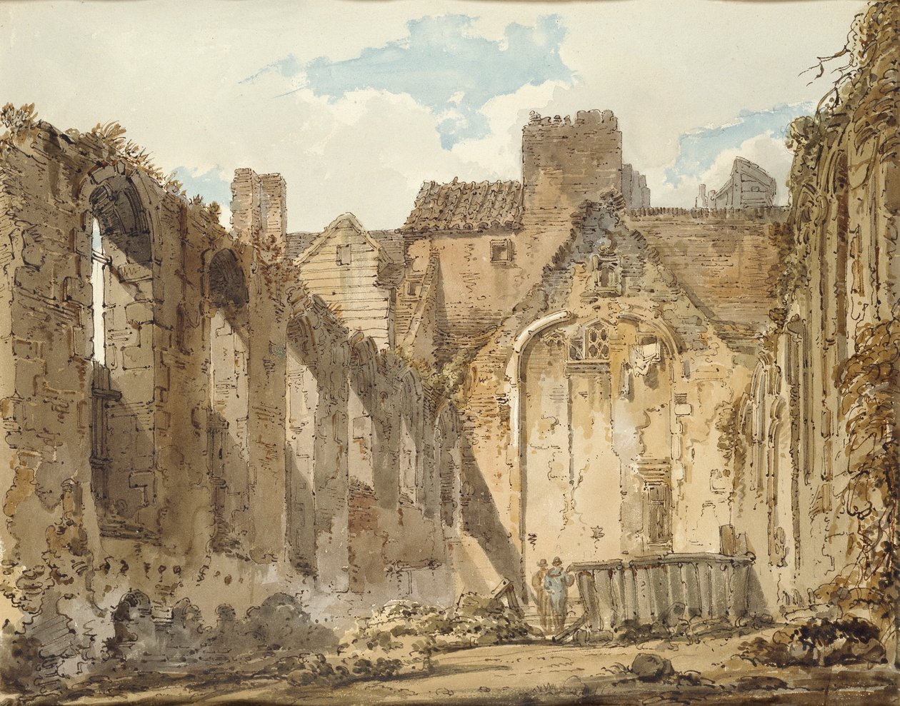 The Ruins of the Chapel in the Savoy Palace, Londres, c1795-1796 de Thomas Girtin