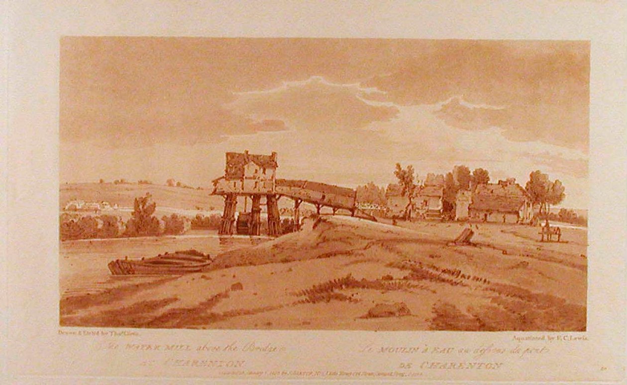Die Wassermühle über der Brücke bei Charenton de Thomas Girtin