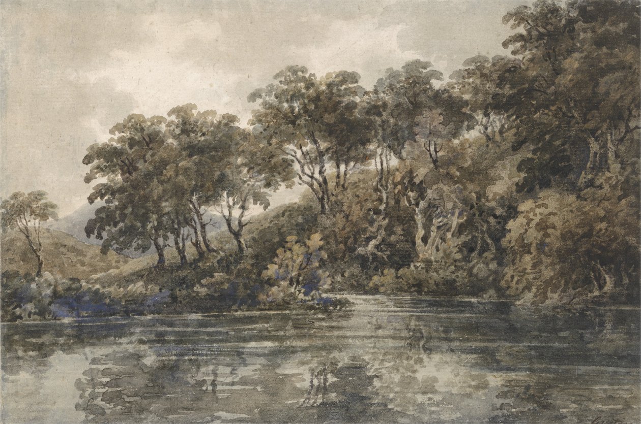 Árvores e lagoas perto de Bromley, Kent, c.1798 (a - c sobre o lápis com a cor do corpo no papel) de Thomas Girtin