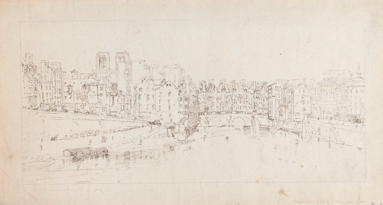 Vista de Pont St. Michel da Pont Neuf de Thomas Girtin