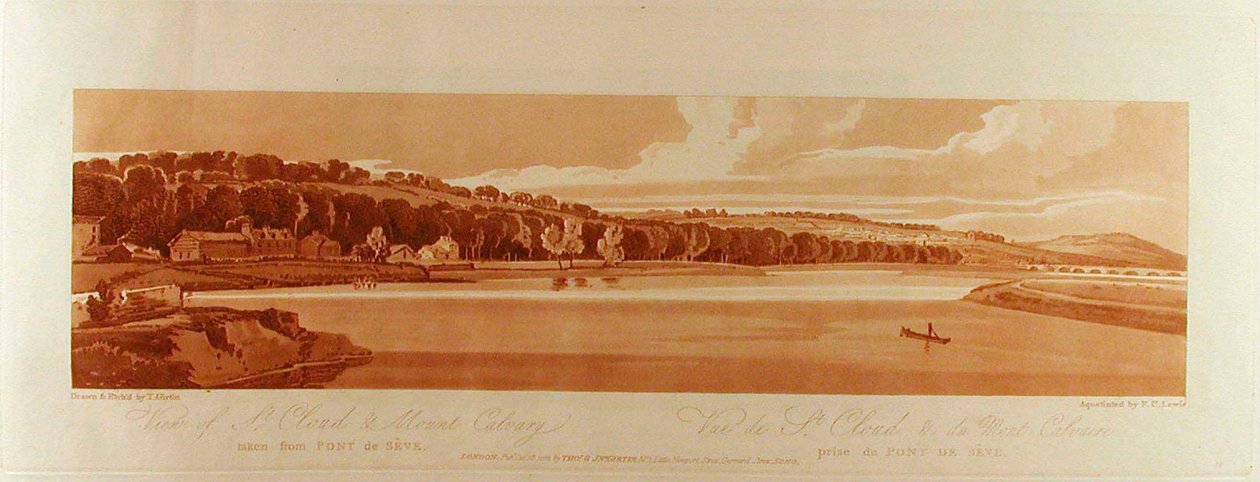 Vista de St. Cloud e do Monte Cavalry, tirada da Pont de Sève de Thomas Girtin