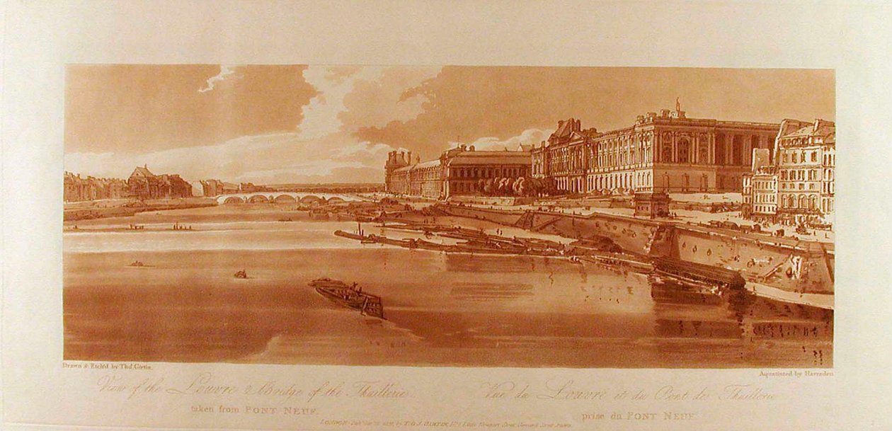 Ansicht des Louvre und der Brücke der Thuilleries vom Pont-Neuf aus de Thomas Girtin
