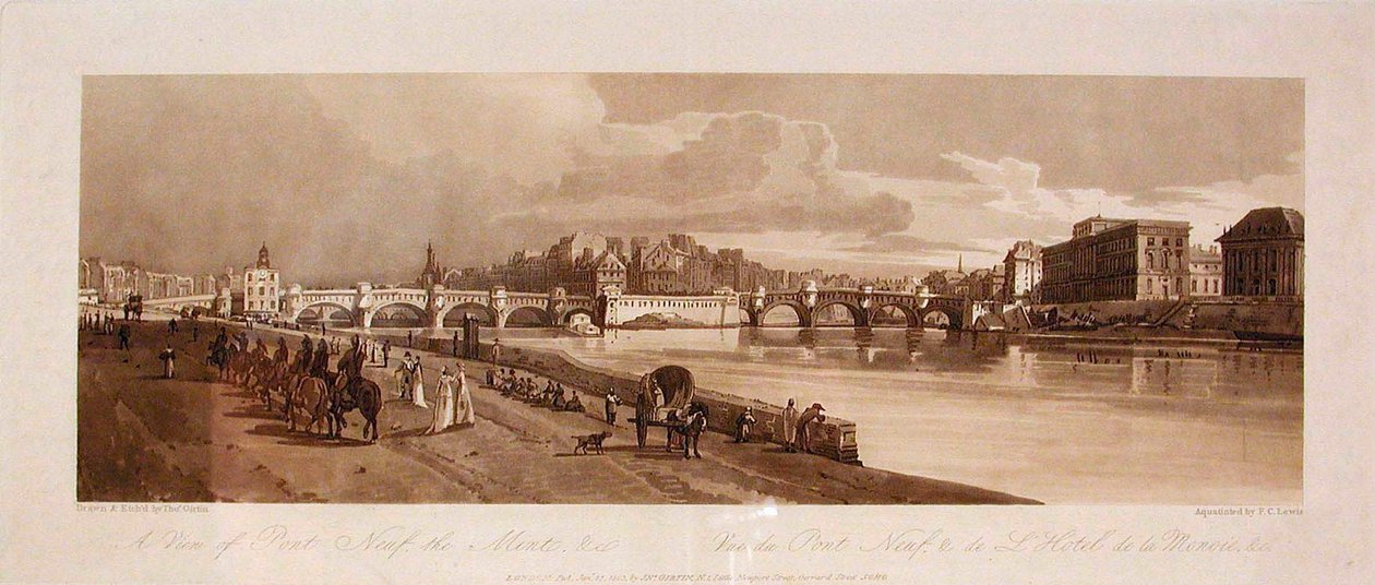 Vista da Pont Neuf, da Casa da Moeda, etc. de Thomas Girtin